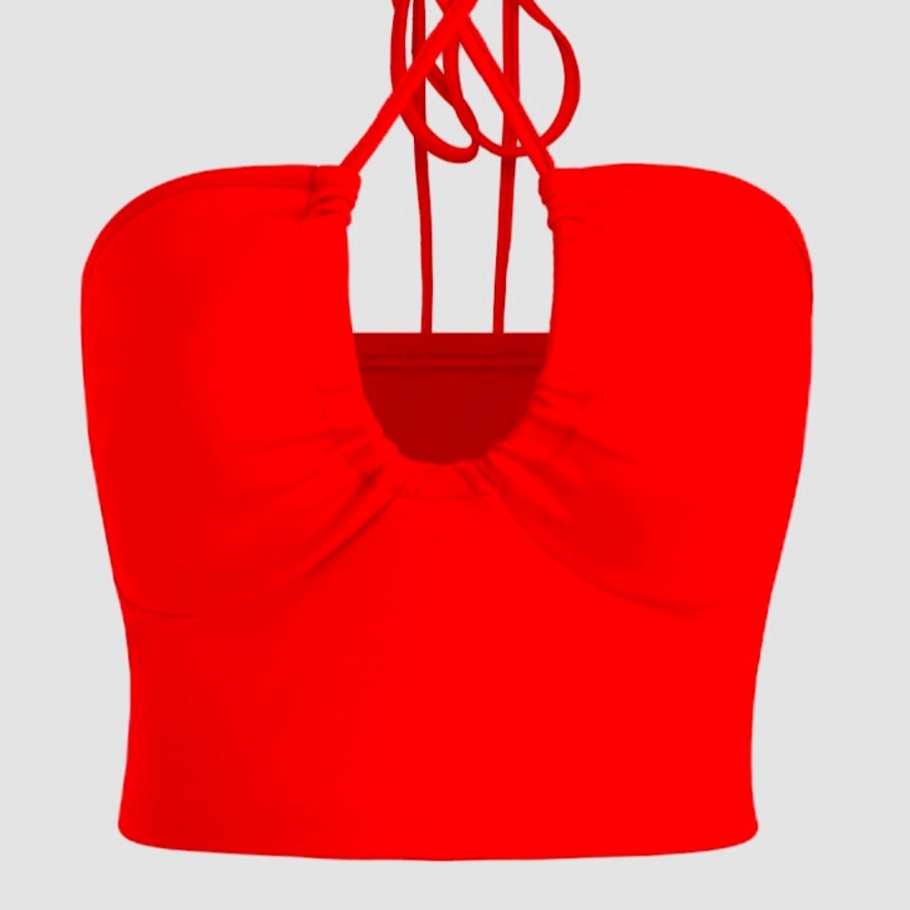 Red halter top